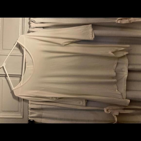 Soft Surroundings Cream tunic with Zipper Back Large - Picture 4 of 7